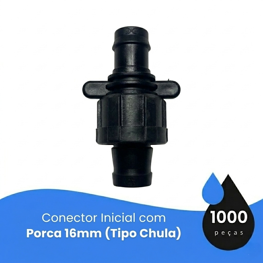 Conector Inicial com Porca 16mm (Tipo Chula)
